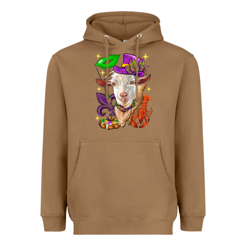 Mardi Gras Goat Heavyweight Hoodie by HowdyJamesFarm | Teevron