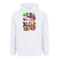 White Mardi Gras Goat Heavyweight Hoodie - HowdyJamesFarm