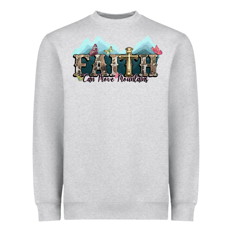 Faith Can Move Mountains Cross Heavyweight Sweatshirt by NancyCooperArtShop | Teevron