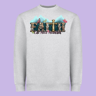 Faith Can Move Mountains Cross Heavyweight Sweatshirt Designed By Nancycooperartshop