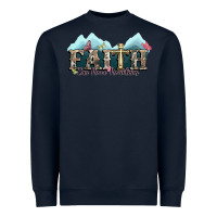 Navy faith can move mountains cross Heavyweight Sweatshirt - NancyCooperArtShop