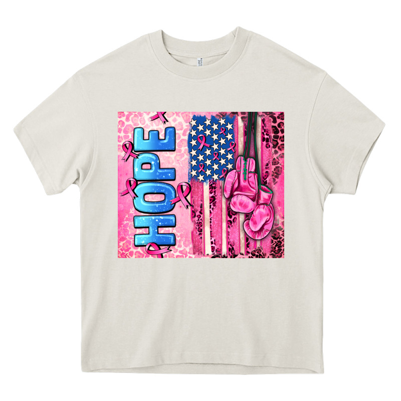 Hope  Breast Cancer And American Flag Heavy Core Tee by AdoDesignShop | Teevron