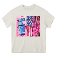 Cream hope  breast cancer and american flag Heavy Core Tee - AdoDesignShop