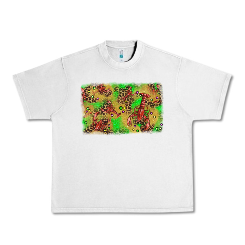 Mardi Gras Crawfish And Glitter Background Urban Heavy Tee by AdoDesignShop | Teevron