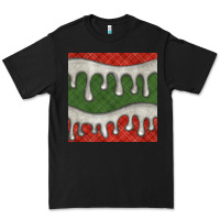 Black christmas plaid and white glitter snow seamless pattern Premium Tee - BundleAndBundleShop
