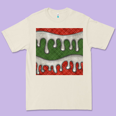 Christmas Plaid And White Glitter Snow Seamless Pattern Premium Tee Designed By Bundleandbundleshop