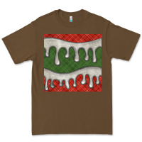 Cacao christmas plaid and white glitter snow seamless pattern Premium Tee - BundleAndBundleShop