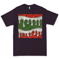 Plum christmas plaid and white glitter snow seamless pattern Premium Tee - BundleAndBundleShop