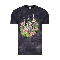 Cloud Black skeleton flowers Vintage Tee - MaliasSmallBusiness