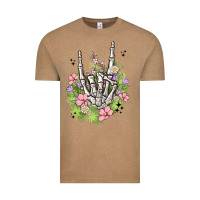 Vintage Coffee skeleton flowers Vintage Tee - MaliasSmallBusiness
