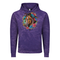 Cloud Purple quarter horse floral Vintage Hoodie - LillyAllenDesigns