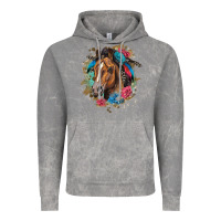 Cloud Rock quarter horse floral Vintage Hoodie - LillyAllenDesigns