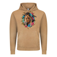 Vintage Camel quarter horse floral Vintage Hoodie - LillyAllenDesigns