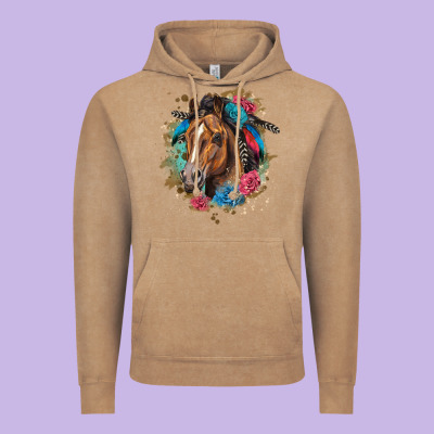 Quarter Horse Floral Vintage Hoodie Designed By Lillyallendesigns
