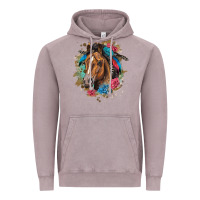Vintage Zinc quarter horse floral Vintage Hoodie - LillyAllenDesigns