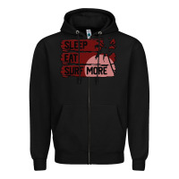 Black surf, sleep, eat Zipper Hoodie - Bettercallsaul