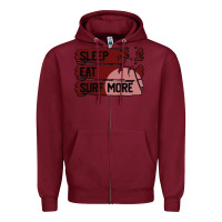 Burgundy surf, sleep, eat Zipper Hoodie - Bettercallsaul
