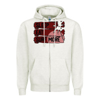 Oatmeal Heather surf, sleep, eat Zipper Hoodie - Bettercallsaul