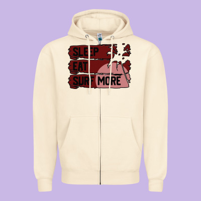 Surf, Sleep, Eat Zipper Hoodie Designed By Bettercallsaul