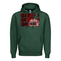 Sports Green surf, sleep, eat Zipper Hoodie - Bettercallsaul