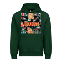 Forest Green nail queen hand and polish with lights and leopard seamless pattern bb Urban Hoodie - BundleAndBundleShop