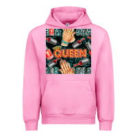 Fuchsia Pink nail queen hand and polish with lights and leopard seamless pattern bb Urban Hoodie - BundleAndBundleShop