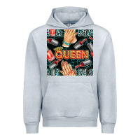 Heather Grey nail queen hand and polish with lights and leopard seamless pattern bb Urban Hoodie - BundleAndBundleShop