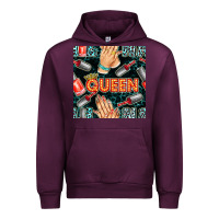 Mauve Wine nail queen hand and polish with lights and leopard seamless pattern bb Urban Hoodie - BundleAndBundleShop
