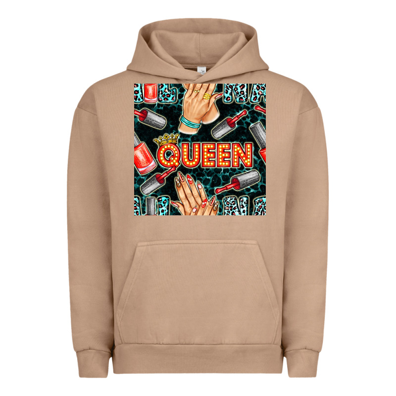 Nail Queen Hand And Polish With Lights And Leopard Seamless Pattern Bb Urban Hoodie by BundleAndBundleShop | Teevron