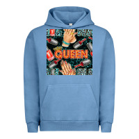 Pigment Pebble Blue nail queen hand and polish with lights and leopard seamless pattern bb Urban Hoodie - BundleAndBundleShop