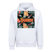 White nail queen hand and polish with lights and leopard seamless pattern bb Urban Hoodie - BundleAndBundleShop