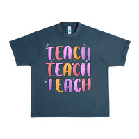 Midnight Navy teach teach varsity Urban Heavy Tee - MaliasSmallBusiness