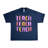 Navy teach teach varsity Urban Heavy Tee - MaliasSmallBusiness