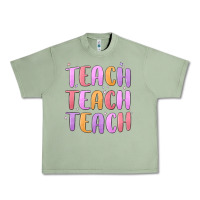 Oil Green teach teach varsity Urban Heavy Tee - MaliasSmallBusiness
