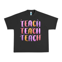 Pigment Black teach teach varsity Urban Heavy Tee - MaliasSmallBusiness