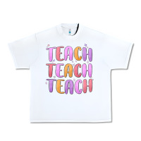 White teach teach varsity Urban Heavy Tee - MaliasSmallBusiness