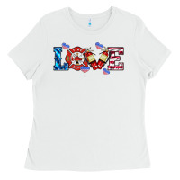 White firefighter love Ladies Tee - HRA Design Shop