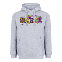 Heather Grey Mardi Gras Day nurse Heavyweight Hoodie - HowdyJamesFarm