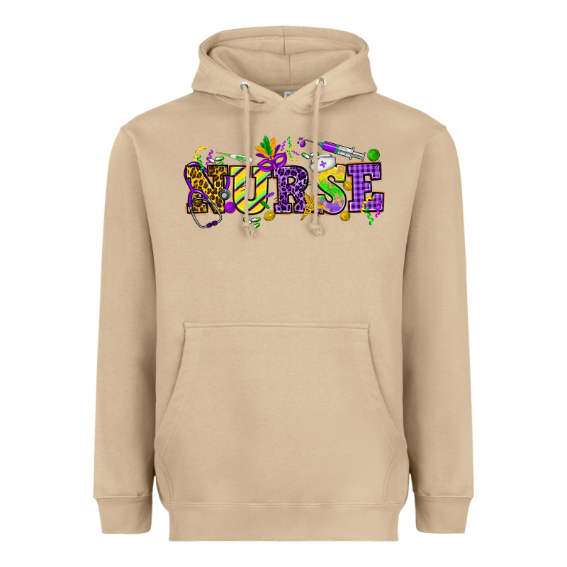 Mardi Gras Day Nurse Heavyweight Hoodie by HowdyJamesFarm | Teevron