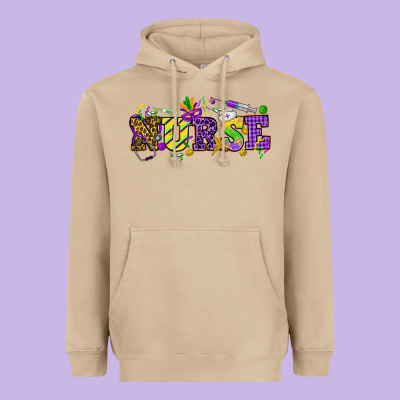 Mardi Gras Day Nurse Heavyweight Hoodie Designed By Howdyjamesfarm