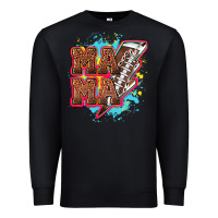 Black Mama Football lightning bolt Premium Sweatshirt - HowdyJamesFarm