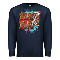 Navy Mama Football lightning bolt Premium Sweatshirt - HowdyJamesFarm