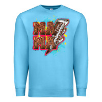Ocean Blue Mama Football lightning bolt Premium Sweatshirt - HowdyJamesFarm