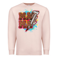 Pale Pink Mama Football lightning bolt Premium Sweatshirt - HowdyJamesFarm
