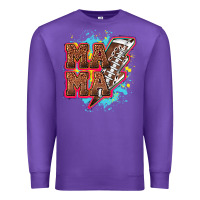 Purple Mama Football lightning bolt Premium Sweatshirt - HowdyJamesFarm