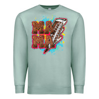 Seafoam Mama Football lightning bolt Premium Sweatshirt - HowdyJamesFarm