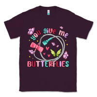 Plum you give me butterflies Classic Tee - MaliasSmallBusiness