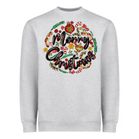 Heather Grey merry christmas Heavyweight Sweatshirt - MaliasSmallBusiness