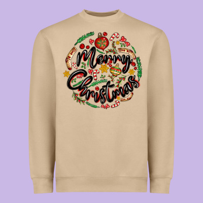 Merry Christmas Heavyweight Sweatshirt Designed By Maliassmallbusiness