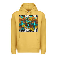Antique Gold western crosses and sunflowers Premium Hoodie - TumblerDesignByShophia